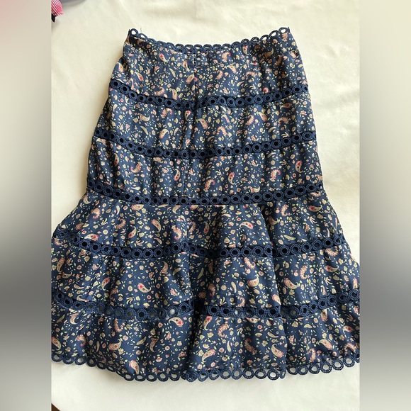 Floral Navy Blue Skirt - Picture 4 of 5